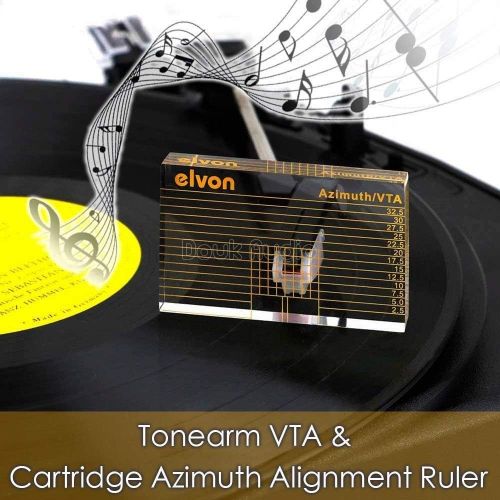  Douk Audio Nobsound LP Vinyl Tonearm VTA Cartridge Azimuth Alignment Ruler Headshell Alignment Block