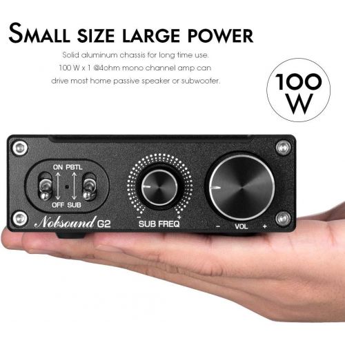  [아마존베스트]Douk Audio Nobsound G2 Subwoofer Amplifier Mono Power Amp PBTL/BTL Bridge 100W Mini Sub Amp Home Theater