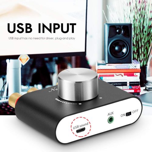 [아마존베스트]Douk Audio Nobsound Mini Bluetooth Power Amplifier; Stereo Hi-Fi Digital Amp 2.0 Channel 50W×2 with AUX/USB/Bluetooth Input; Wireless Audio Receiver; PC Sound Card with Power Supply (Black)