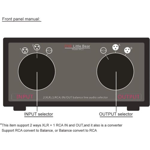  [아마존베스트]Douk Audio Nobsound Little Bear MC3 3-IN-3-OUT XLR Balanced/RCA Stereo Converter Audio Selector Splitter Box Passive Preamp XLR to RCA Audio Switch (XLR & RCA)