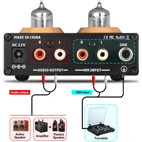  [아마존베스트]Douk Audio T3 PRO MM Phono Stage Preamp Mini Stereo Vacuum Tube Preamplifier