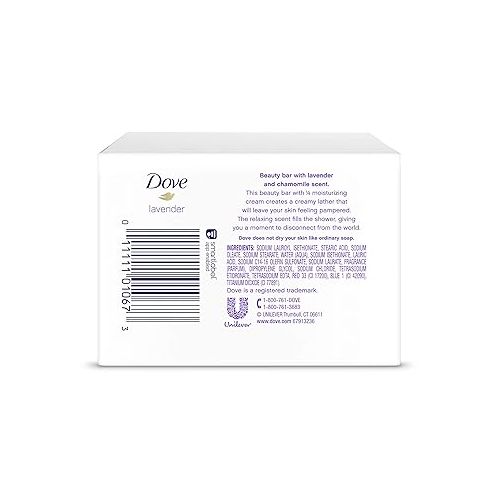  Dove Purely Pampering Beauty Bar for Softer Skin Relaxing Lavender More Moisturizing Than Bar Soap 3.75 oz 2 Bars