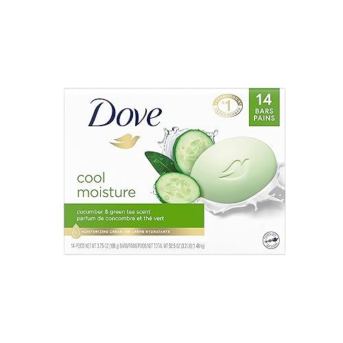  Dove Beauty Bar Gentle Skin Cleanser Pink 6 Bars Moisturizing for Soft Care More Than Soap 3.75 oz & Skin Care Beauty Bar For Softer Skin Cucumber and Green Tea More Moisturizing Than Bar Soap