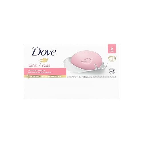  Dove Beauty Bar Gentle Skin Cleanser Pink 6 Bars Moisturizing for Gentle Soft Skin Care More Moisturizing Than Bar Soap 3.75 oz