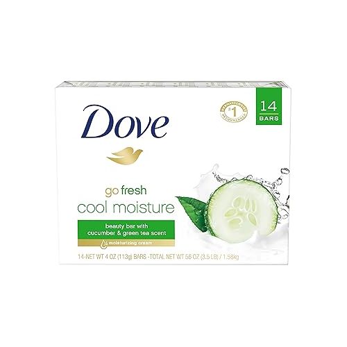  Dove go fresh Beauty Bar, Cucumber and Green Tea 4 oz, 14 Bar