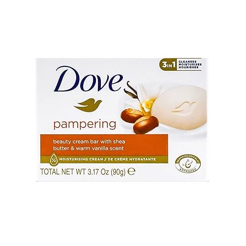  Dove, Beauty Bar Soap Variety Pack of 14, Go Fresh, Shea Butter, Coconut Milk, White, Pampering, Restoring, Exfoliating - 90g (7 Scents, 2 of Each)