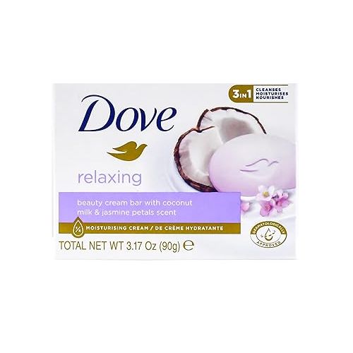  Dove, Beauty Bar Soap Variety Pack of 14, Go Fresh, Shea Butter, Coconut Milk, White, Pampering, Restoring, Exfoliating - 90g (7 Scents, 2 of Each)