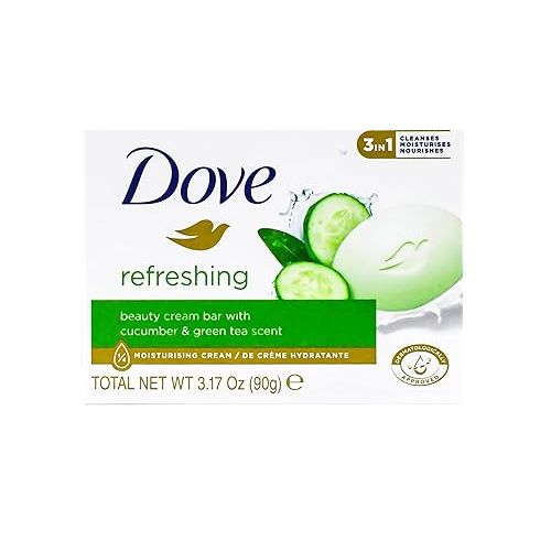  Dove, Beauty Bar Soap Variety Pack of 14, Go Fresh, Shea Butter, Coconut Milk, White, Pampering, Restoring, Exfoliating - 90g (7 Scents, 2 of Each)