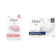Dove Beauty Bar Gentle Skin Cleanser Pink 6 Bars Moisturizing for Soft Care More Than Soap 3.75 oz & Beauty Bar Cleanser for Gentle Soft Skin Care Original Made With 1/4 Moisturizing Cream 3.75 oz