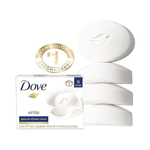  Dove Beauty Bar Gentle Skin Cleanser Moisturizing for Gentle Soft Skin Care Original Made With 1/4 Moisturizing Cream 3.17 oz, 3 Bars