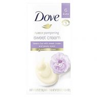 Dove Purely Pampering Beauty Bar for Softer Skin Sweet Cream & Peony More Moisturizing Than Bar Soap 3.75 oz 6 Bars
