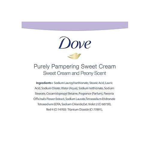  Dove Purely Pampering Beauty Bar for Softer Skin Sweet Cream & Peony More Moisturizing Than Bar Soap 3.75 oz 6 Bars