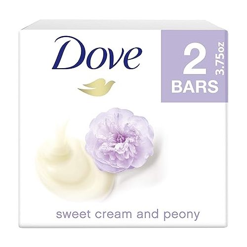  Dove Beauty Bar Gentle Skin Cleanser Moisturizing for Gentle Soft Skin Care Indulging Sweet Cream More Moisturizing Than Bar Soap, 3.75 Ounce (Pack of 2)