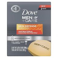 Dove Men+Care Soap Bar For Smooth and Hydrated Skin Care Skin Defense Effectively Washes Away Bacteria While Nourishing Your Skin 3.75 oz, Cream, 2 Count