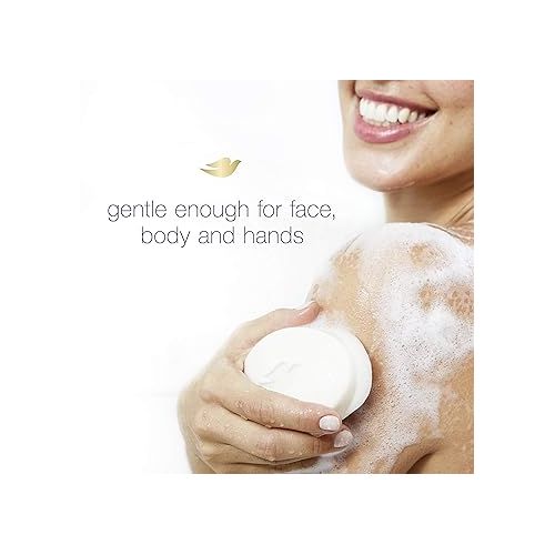  Dove Beauty Bar Gentle Cleanser for Softer and Smoother Skin with 1/4 Moisturizing Cream White More Moisturizing than Bar Soap, 3.75 oz, 14 Bars