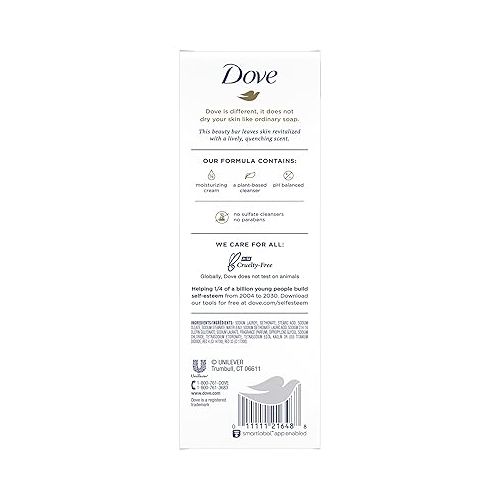  Dove Beauty Bar Gentle Skin Cleanser For Softer and Smoother Skin Rejuvenating More Moisturizing Than Bar Soap, 3.75 Ounce (Pack of 6)