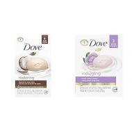 Dove Beauty Bar For Softer Skin Coconut Milk More Moisturizing Than Bar Soap, 3.75 Ounce - 6 Count & Beauty Bar Gentle Skin Cleanser Moisturizing for Gentle Soft Skin Care Indulging Sweet Cream