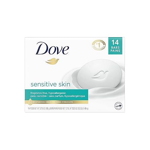  Dove Beauty Bar Skin Cleanser for Gentle Soft Skin Care Shea Butter More Moisturizing & Beauty Bar More Moisturizing Than Bar Soap for Softer Skin, Fragrance-Free