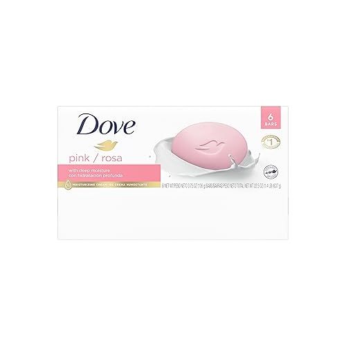  Dove Beauty Bar Gentle Skin Cleanser Pink 6 Bars Moisturizing for Gentle Soft Skin Care More Moisturizing Than Bar Soap 3.75 oz (Pack of 2)