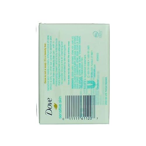  Dove Sensitive Skin Unscented Hypo-Allergenic Beauty Bar 4 oz, 2 ea (Pack of 8)