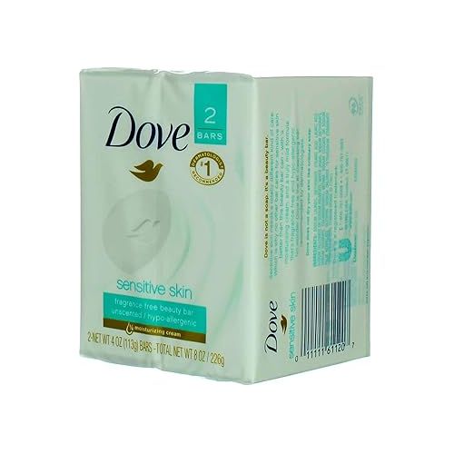  Dove Sensitive Skin Unscented Hypo-Allergenic Beauty Bar 4 oz, 2 ea (Pack of 8)