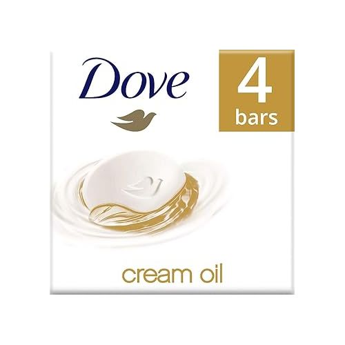  Dove Beauty Bar Soap 4Ct X 100G Creme Oil W/Moroccan Argon Oil