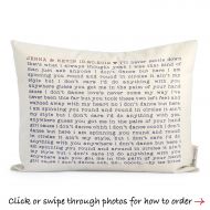 DoveAndDavid Song Lyric Pillow, Wedding Vows, Personalized Housewarming Gift, 2nd Anniversary, Gift for Her, Gift for Him, Farmhouse decor, Music Lover