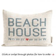 DoveAndDavid Beach House Coordinates Pillow, Housewarming Gift, Home Away From Home, Coastal Decor, Rustic Home Decor, Beach Decor, Vacation Home