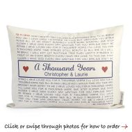 /DoveAndDavid Personalized Song Lyric Pillow, Gift for Him, Lyrics Pillow, 2nd Year Anniversary, Cotton Anniversary, Custom Pillow, Throw Pillows