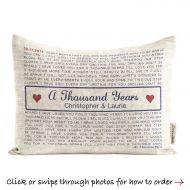 DoveAndDavid Linen Song lyric Pillow, Romantic Throw Pillow, Gift For Her, Gift For Him, Wedding Gift, 4th Anniversary, Housewarming Gift, Personalized