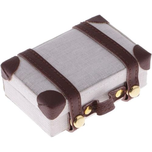  Dovewill 1/6 Scale Miniatures White Suitcase Luggage Cases for Dollhouse Decoration