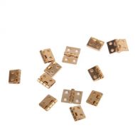 Dovewill Set of 60PCS Pack of 12 Hinges Pack of 48 Screws for 1:12 Scale Dollhouse Miniature Home Door Cabinet DIY Furniture Accessory Golden