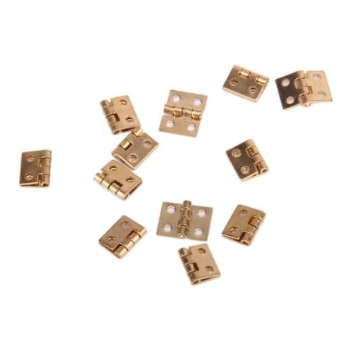  Dovewill Set of 60PCS Pack of 12 Hinges Pack of 48 Screws for 1:12 Scale Dollhouse Miniature Home Door Cabinet DIY Furniture Accessory Golden
