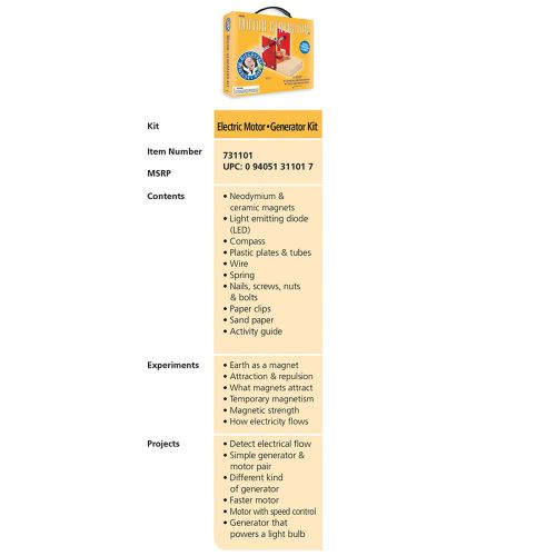  Dowling Magnets DO-731101 Electric Motor/Generator Kit, Multi