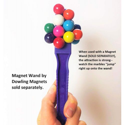  [아마존베스트]Dowling Magnets Magnet Marbles (.63 inch in Diameter), Set of 20 in Clear Dish