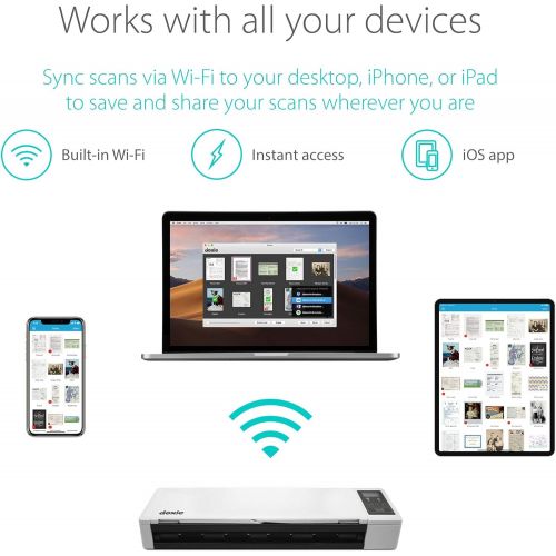  [아마존베스트]Doxie Q - Wireless Rechargeable Document Scanner with Automatic Document Feeder (ADF)