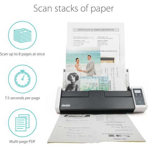  [아마존베스트]Doxie Q - Wireless Rechargeable Document Scanner with Automatic Document Feeder (ADF)