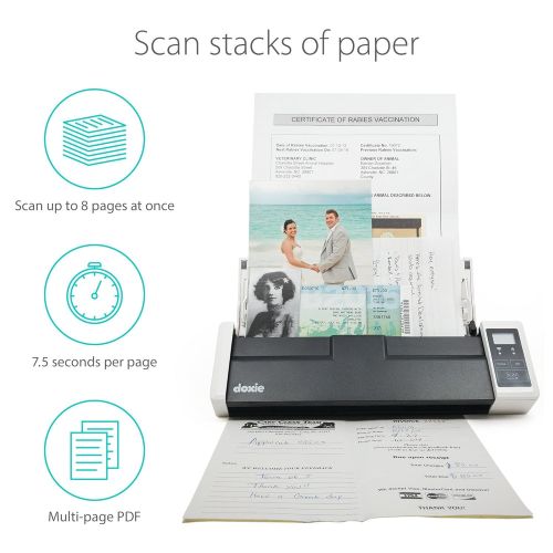  Doxie Q - Wireless Rechargeable Document Scanner with Automatic Document Feeder (ADF)