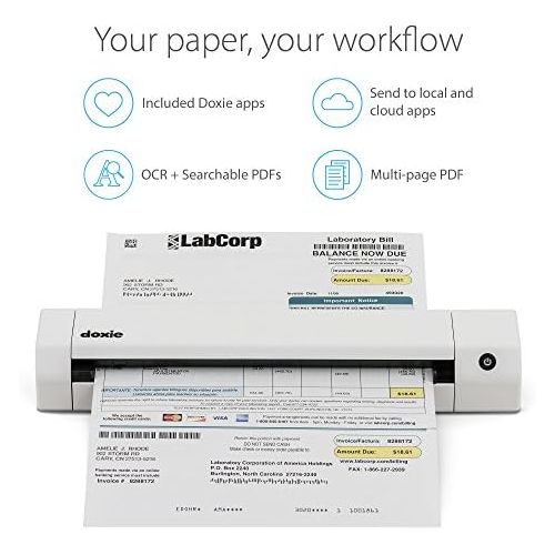  [아마존베스트]Doxie portable scanner for going paperless with rechargeable battery and brilliant software.