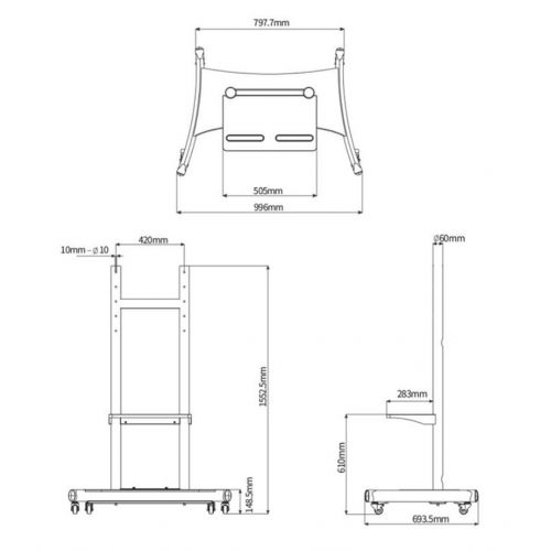  Dp/B07PNL6XV2/ref=sr_1_188?qid=1552638182&s=office XUEXUE Rolling TV Stand Mobile TV Cart, Wire Management 360°Degree Swivel Bedroom Living Room Conference Office Reception Hall Exhibition