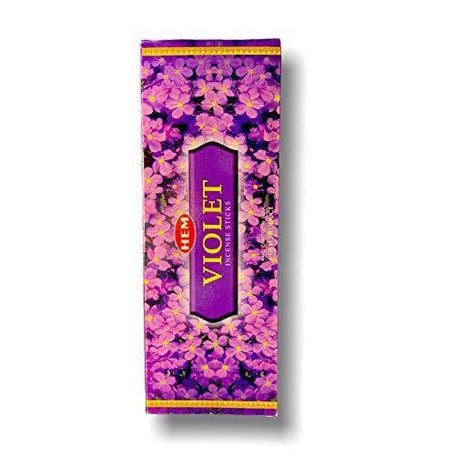  인센스스틱 Dpnamron Violet - Box of Six 20 Stick Hex Tubes - Hem Incense Hand Rolled in India