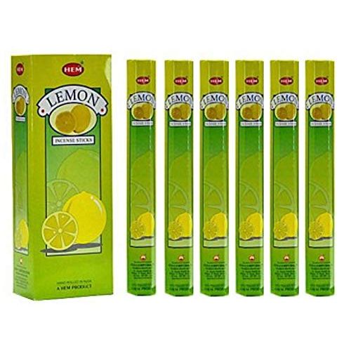  인센스스틱 Dpnamron Lemon - Box of Six 20 Stick Tubes, 120 Sticks Total - HEM Incense