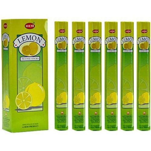  인센스스틱 Dpnamron Lemon - Box of Six 20 Stick Tubes, 120 Sticks Total - HEM Incense