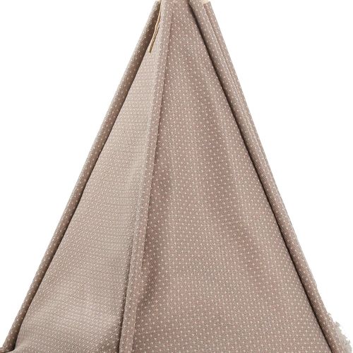  Dporticus Portable Pet Canopy Teepee Indian Tent Bed for Little Dogs and Cats with a Soft Cushion