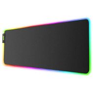Dprofy Large RGB Gaming Mouse Pad - Soft Non-Slip Rubber Base Led Mousepad, Thick Computer Keyboard Mice Mat for MacBook, PC, Laptop, Desk(31.5 x 11.8 x 0.15In)