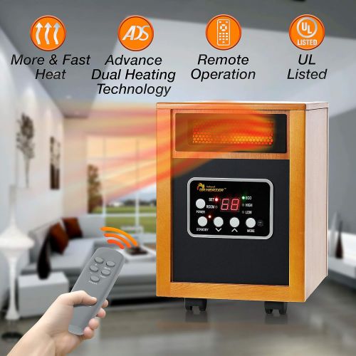  [아마존베스트]Dr Infrared Heater Portable Space Heater, 1500-Watt