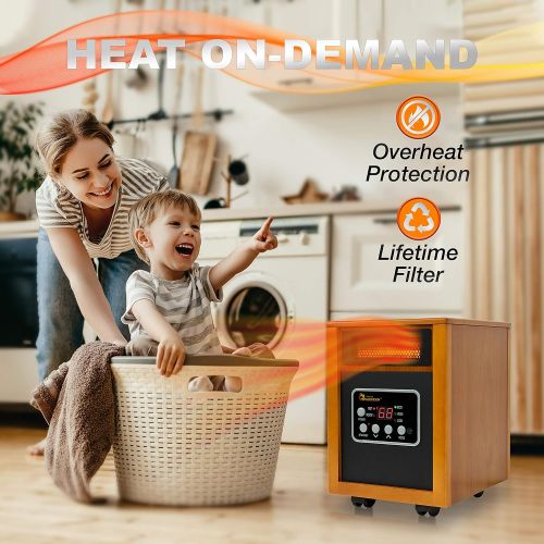  [아마존베스트]Dr Infrared Heater Portable Space Heater, 1500-Watt