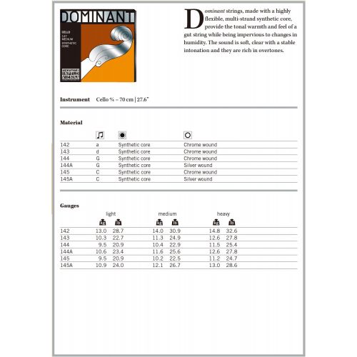  Dr Thomastik 145 Cello C Stg-Dom Chrome