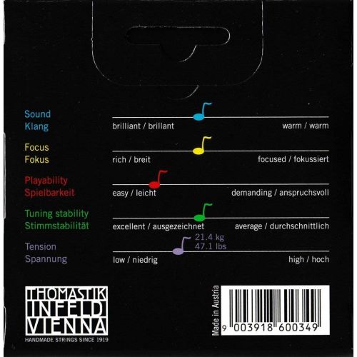  Dr Thomastik Thomastik-Infeld 135 Dominant Violin Strings, Complete Set, 135, 4/4 Size, with Aluminum Wound Ball End E String