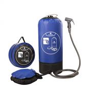 [아마존베스트]Dr. Prepare Camping Shower, 4 Gallons/15L Portable Outdoor Camp Shower Bag Solar Shower with Pressure Foot Pump & Shower Nozzle for Beach Swim Travel Hiking - Blue